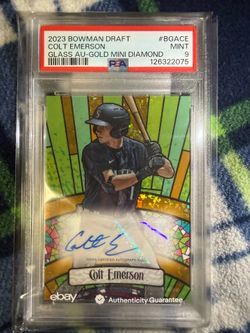 🔥 COLT EMERSON BOWMAN GLASS GOLD MINI DIAMOND AUTO PSA 9 🔥