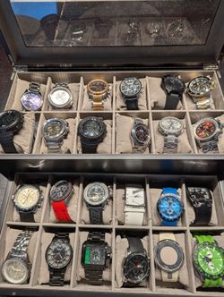 24 Watch Luxury Collection (Not All Are authentic) CASE INCLUDED!!