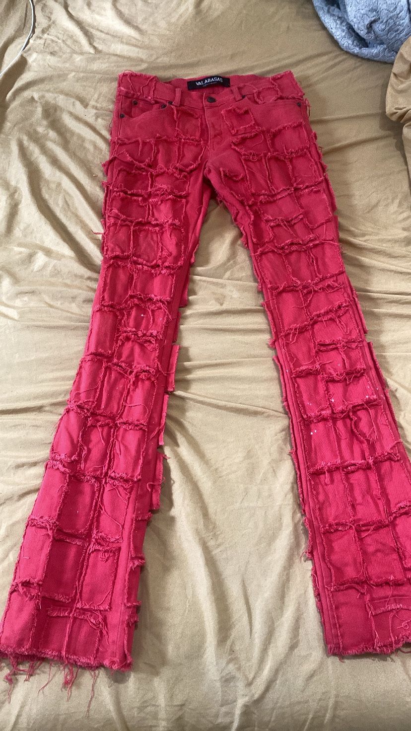 Red Valabasas Stack Jeans Size 30
