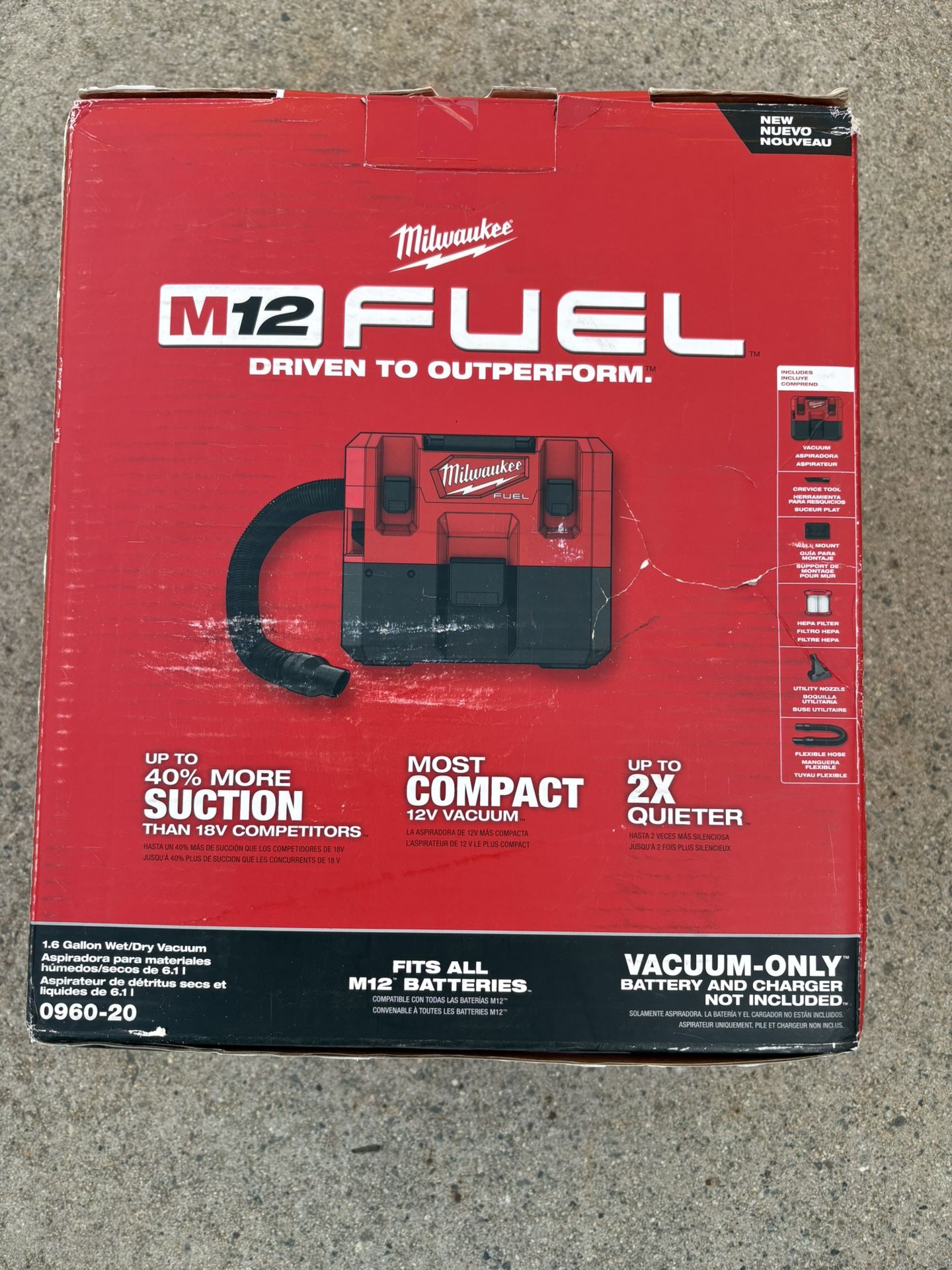 Milwaukee M-12 Fuel 1.6 Gallon Wet Dry Vacuum Tool Only