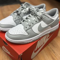 Nike Dunk Low Grey White Leather Sneakers Men’s US 8.5 w/ Box 