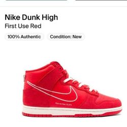 Nike Dunk Hi First Use Red Size 8.5