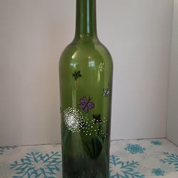 Hand Painted Wine Bottle