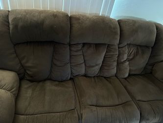 Brown sectional recliners