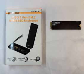 Samsung PM9A1 1TB high-performance PCIe 4.0 NVMe M.2 SSD + USB 3.2 Gen 2 M.2 Enclosure