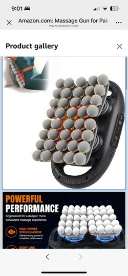 Massage Gun for Pain Relief, 40 Head Deep Tissue Percussion Massager with 9 Modes & 9 Intensity Levels, Electric Muscle Massager for Back, Neck, Shoul