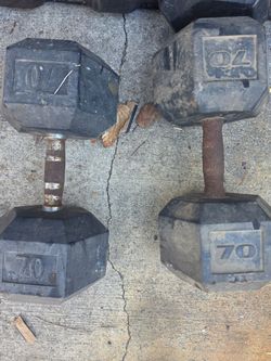 70 pound dumbbells