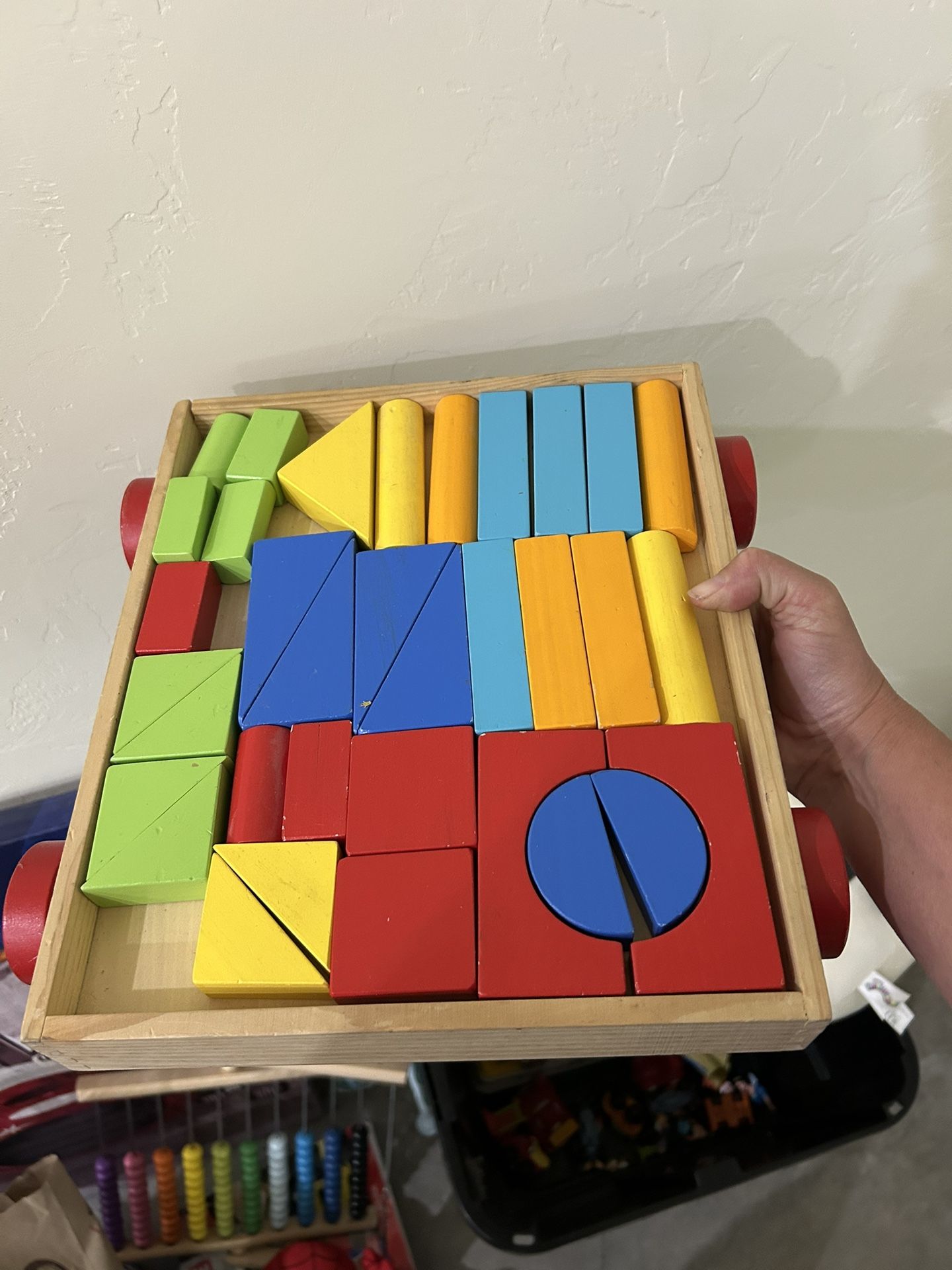 Wooden Blocks On Wheels