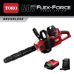 Toro Flex-Force 16 in. 60-Volt Max Lithium-Ion Electric Battery Chainsaw, 2.5 Ah Battery and Charger Included