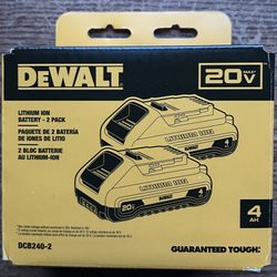 DEWALT DCB230-2 20V 4.0Ah Battery Pack (2 Pack)