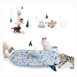  Interactive 4-in-1 Laser & Hide & Seek Rechargeable Automatic Cat Exercise Toy