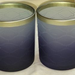 The Yankee Candle Company V/H Twilight Dusk Pair Of  Glass Candle Holders 3 Inches Tall L5V028