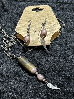 Bullet necklace and earrings