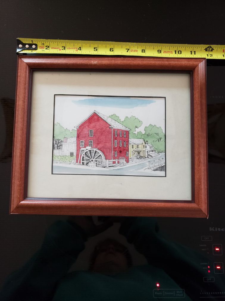 Framed watercolor by RM Parker