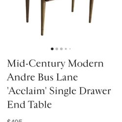 Lane MID-CENTURY MODERN Acclaim Single Drawer End Table