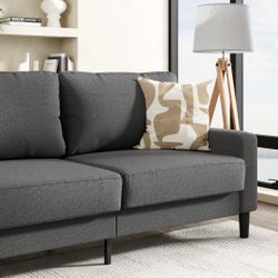 Zinus 76" Harmony Indoor Fabric Sofa, Dark Gray