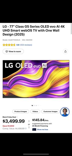 LG 5G Series 77-inches OLED EvoAI 4k Bud TV $1650