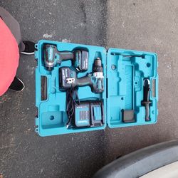 Mikita Hammer Drill And Impact Driver. With Two Batteries.