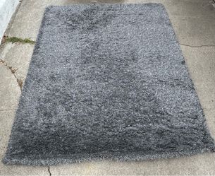Ikea Gaser High Pile Dark Grey Area Rug 5’7”x7’10” (Silver Lake)