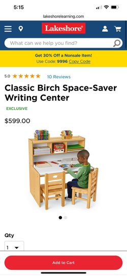 Lakeshore Classic Birch Space-Saver Kids Desk