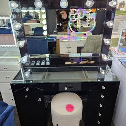 Brand NEW Vanity Black Acrylic With XL Mirror $649