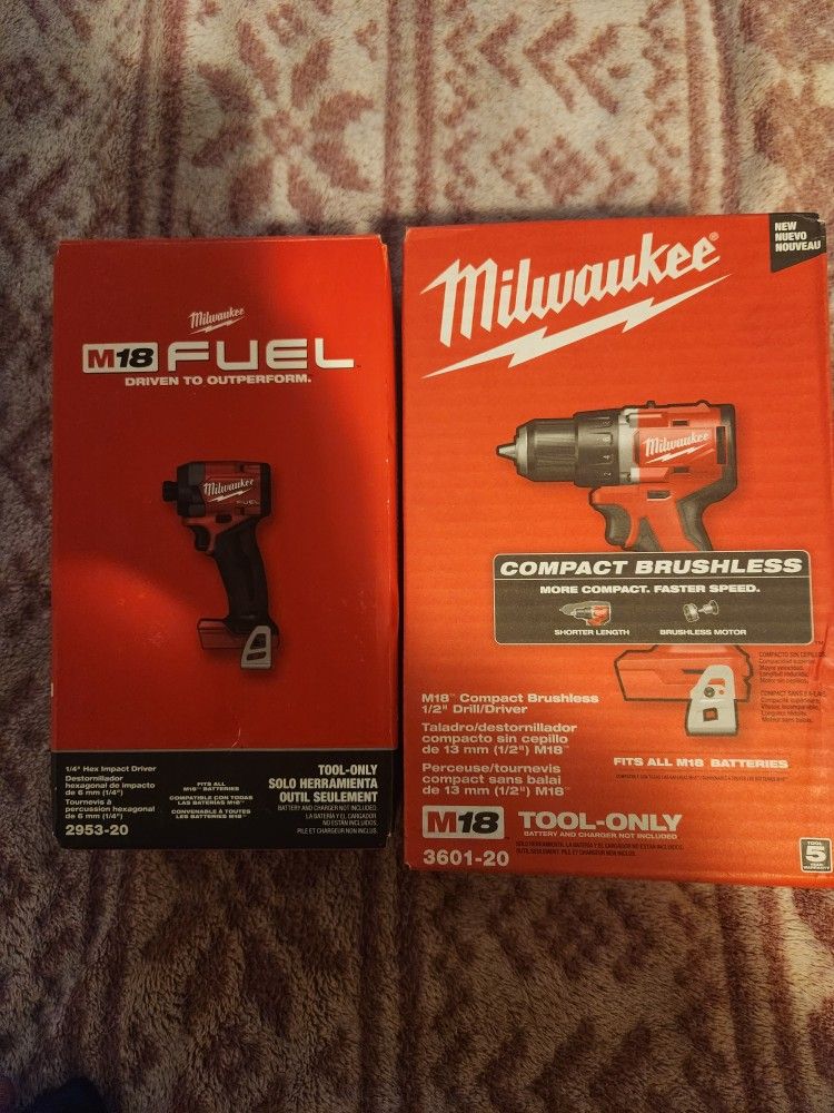 MILWAUKEE 18V DRILL AND IMPACT DRIVER