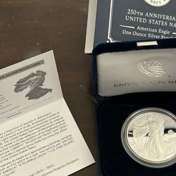 250th Anniversary Navy Proof Silver Eagle 