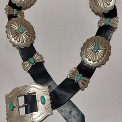 Vintage Navajo Belt and Bandolier Bag