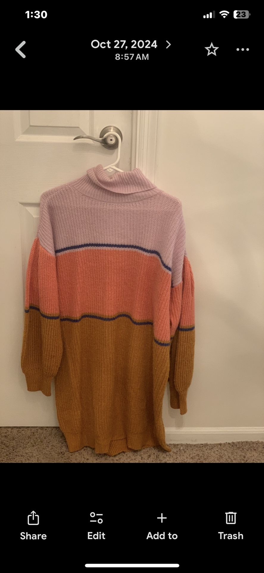 Large Turtle Neck Sweater Dress