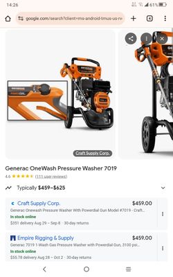 Used Generac Gas Pressure Washer Asking $1700obo 