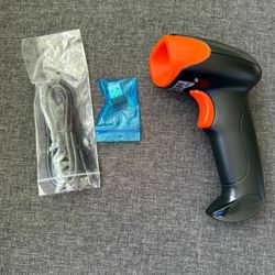 Wireless Handheld Barcode Scanner with USB Cable – Plug & Play – Black/Orange