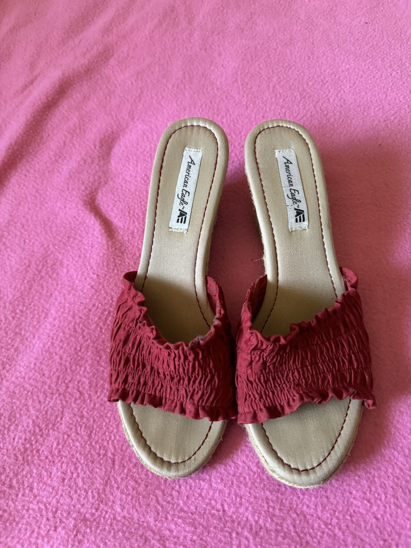 American Eagle Outfitters Red Wedges 