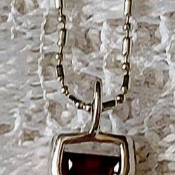 New Silver Garnet stone wine Glass Charm Necklace !!!6