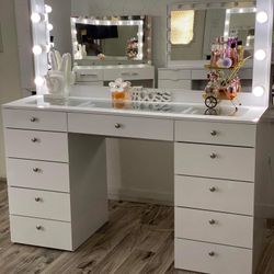 New Glass Make Up Vanity - New In Boxes