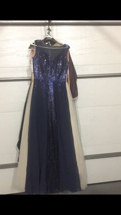 Stunning blue evening dress sequined