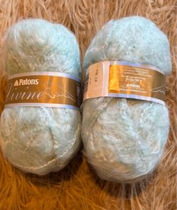 Divine Patons Mohair Blend Frosted Green Yarn 5 Bulky Rare Find New