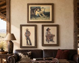 Vintage Gordon Snidow Coors Cowboy Advertising Prints – Set of 3
