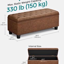  Storage Ottoman Bench, , 