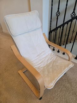 IKEA POÄNG Armchair Birch with Beige Cushion