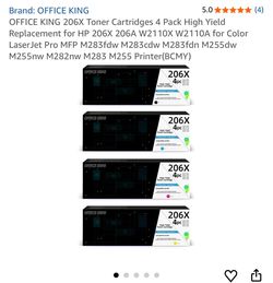 Office King 206X High Yield Toner Cartridges 4-Pack