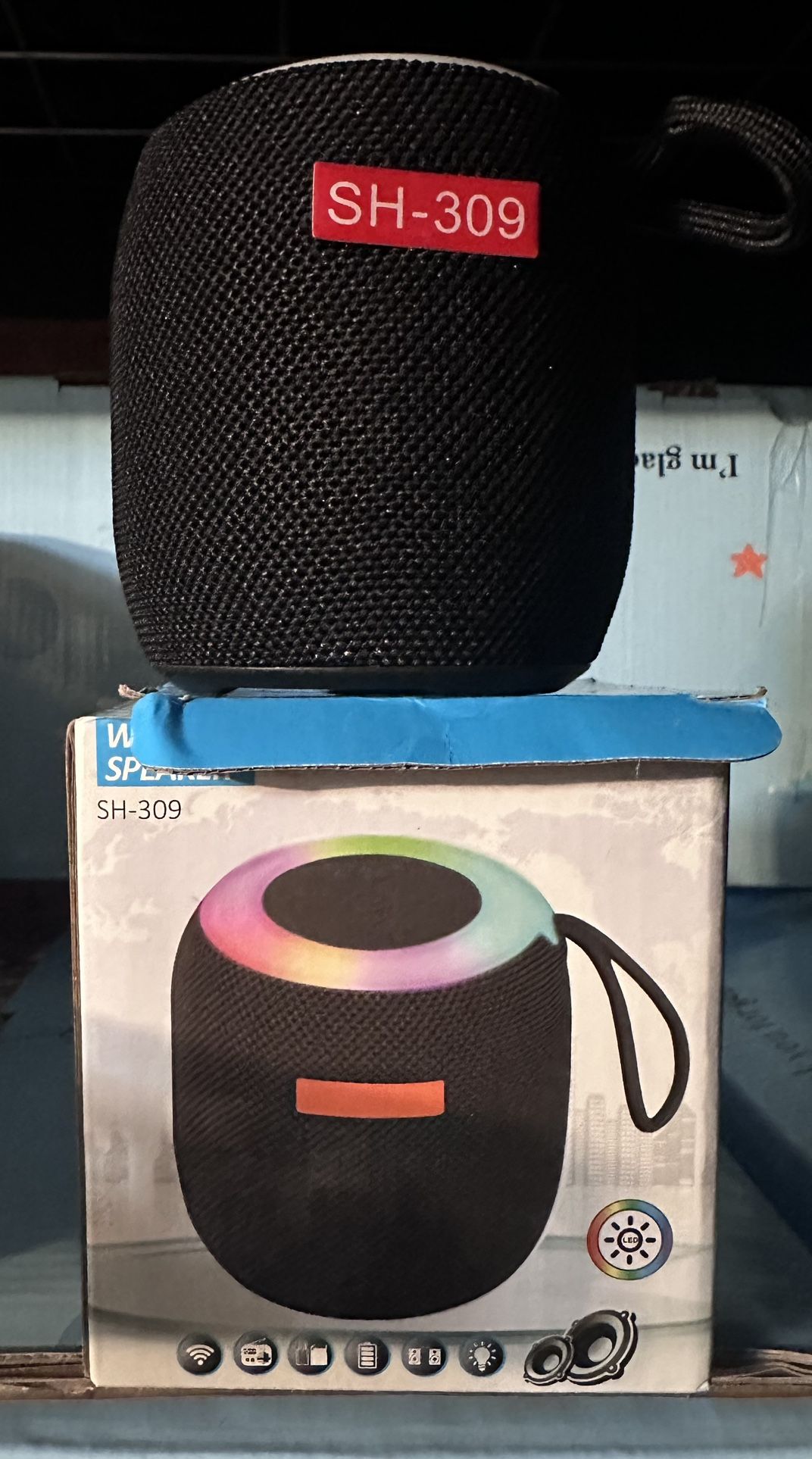 SH-309 Compact Portable Wireless Speaker with Multi Color LED Party Lights