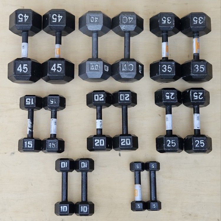 390 Lbs Cast Iron Dumbbells Set