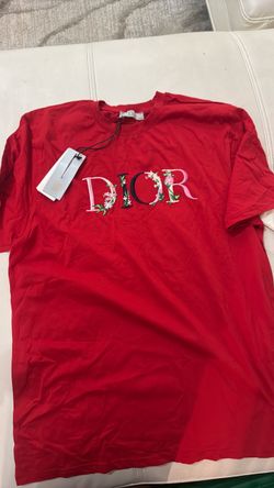 Floral Embroidered Red T-Shirt