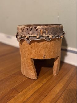 Handcrafted African wooden drum