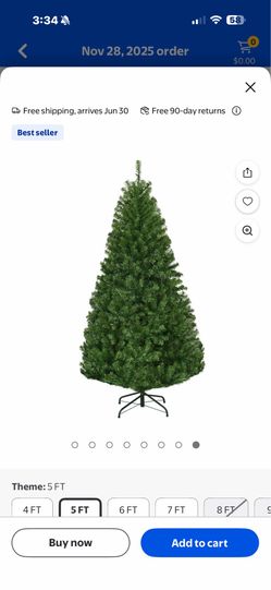 Costway 5Ft Pre-Lit Artificial Christmas Tree Hinged 150 LED Lights