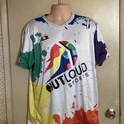 Outloud Sports Game Breaker Sports Tee LGBTQ Rainbow Reversable Size 2XL