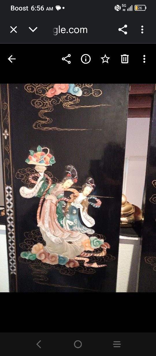 Rare 1920 Asian Black Wood