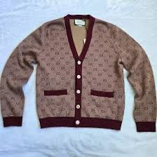 Gucci Sweater — Beautiful Gucci GG AUTHENTIC 5-Button Jacquard Men’s Sweater | Brown | Size XL | MSRP $1980 | Make Offer