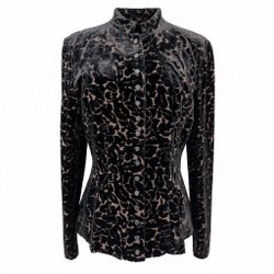 J. Peterman NWT Devore Burnout Velvet Blouse/Jacket size 10