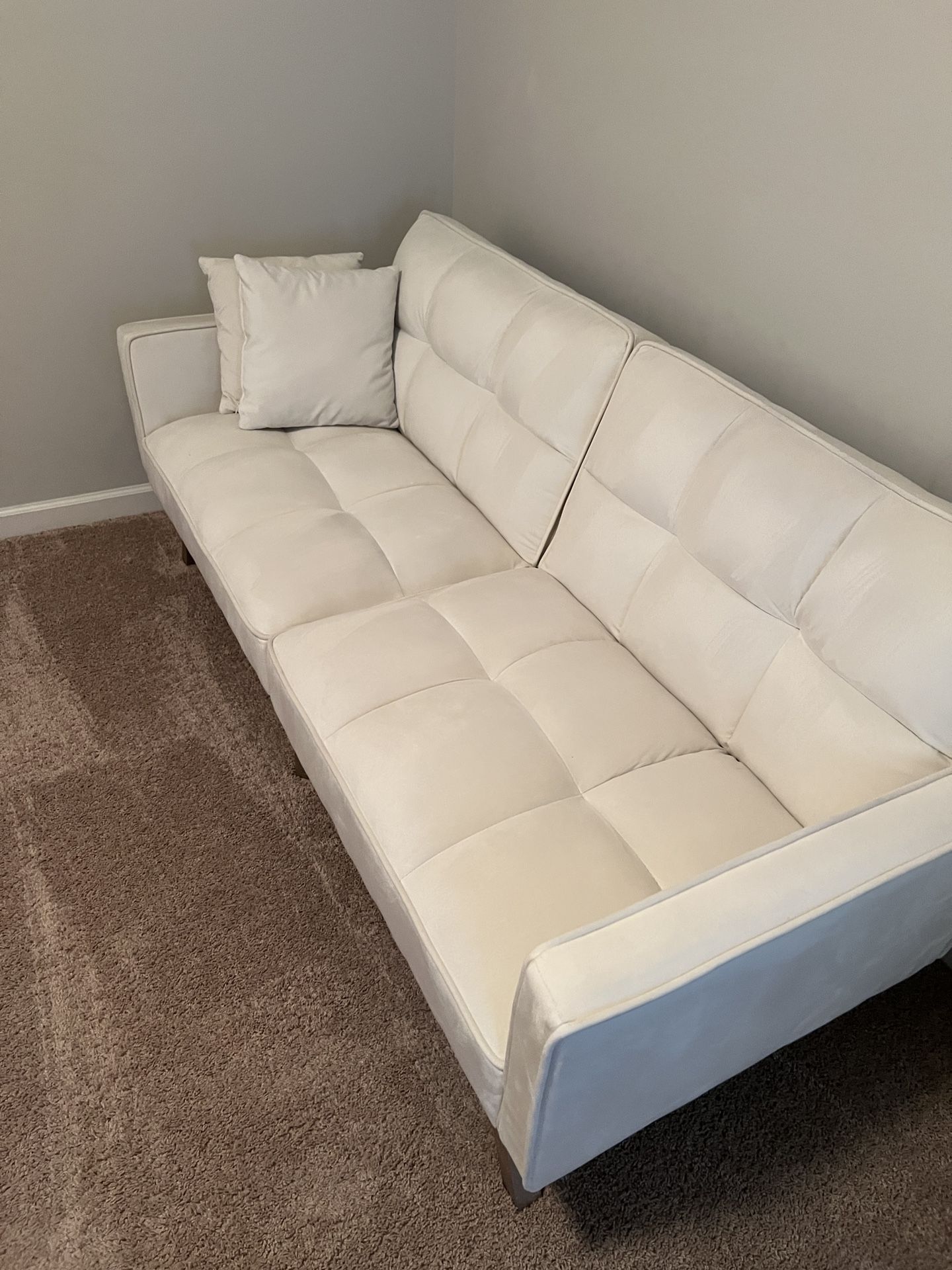 White Sectional/ Futon